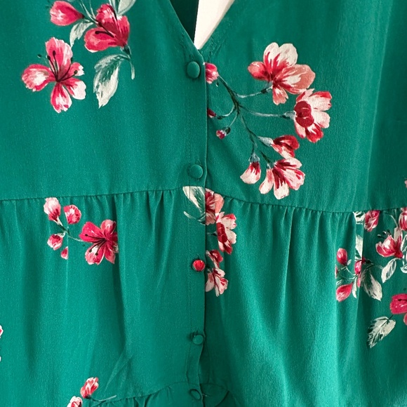Sezane Silk Floral Button V-Neck Blouse - Picture 7 of 10